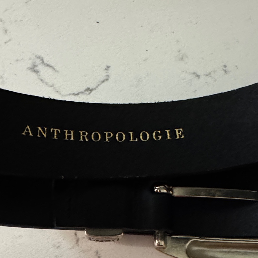 Anthropologie Black Belt with Silver Buckle - Picture 2 of 3